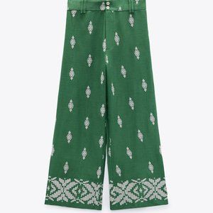 LINEN BLEND CULOTTES GREEN - REF. 2731/240 (NWT)